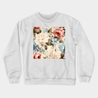 Shabby Chic Flowers Pattern 24 Crewneck Sweatshirt